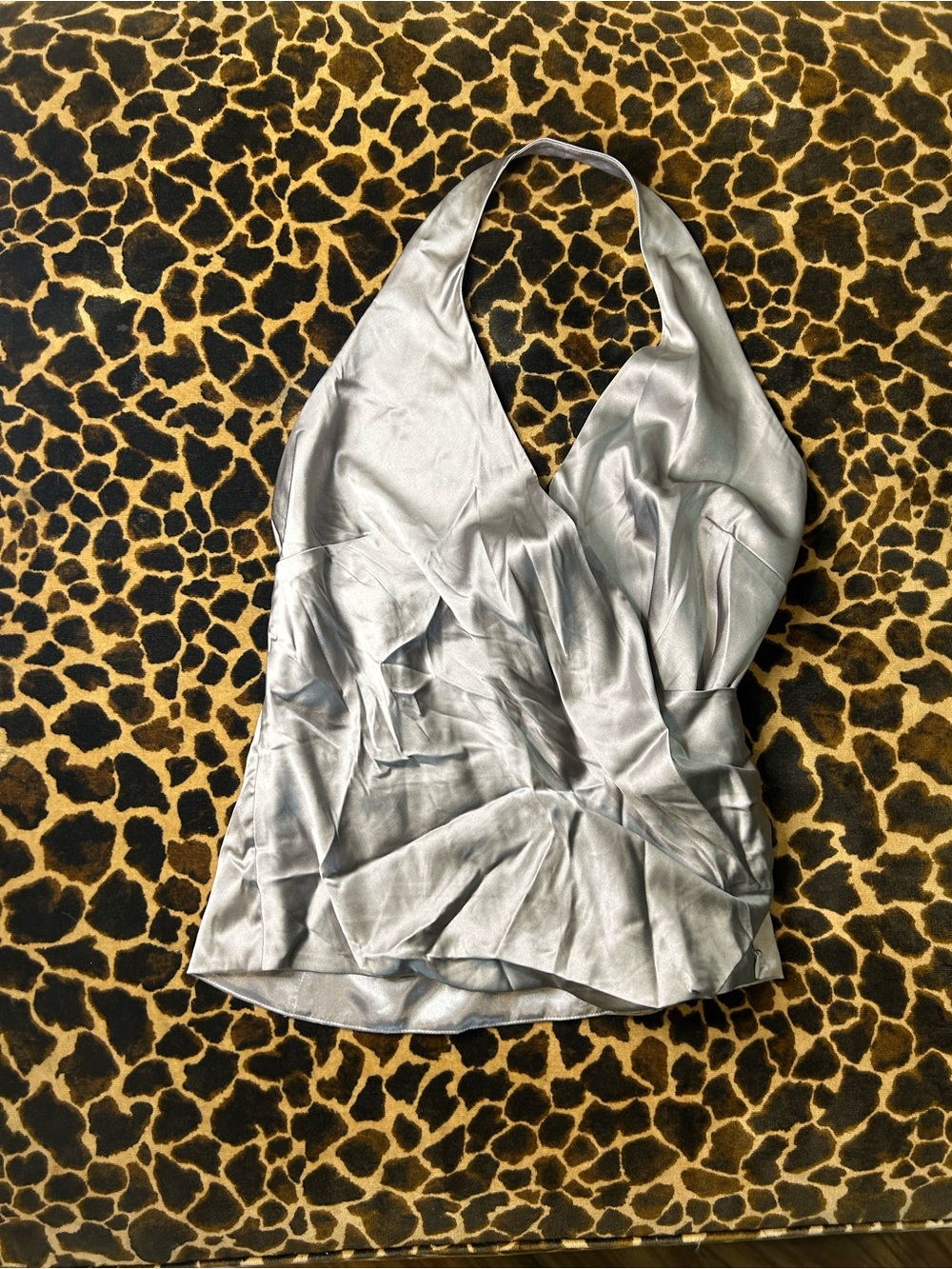 Ann Taylor Silk Halter Draped Top
